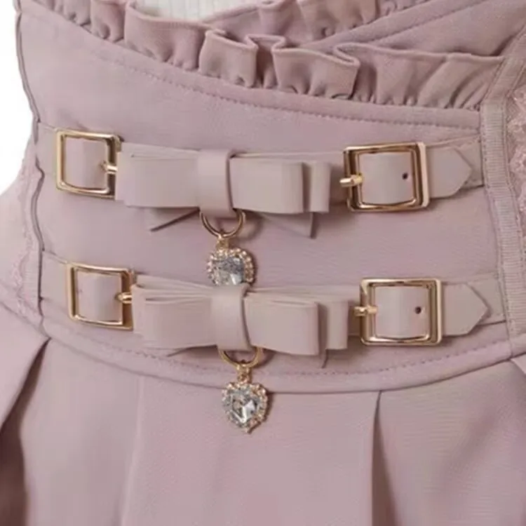 korean style Kawaii Cake Pink Mini Skirts Women Bandage Lolita High Waist Y2k Aesthetic Sweet Lace Gothic JK Faldas Black Skirt