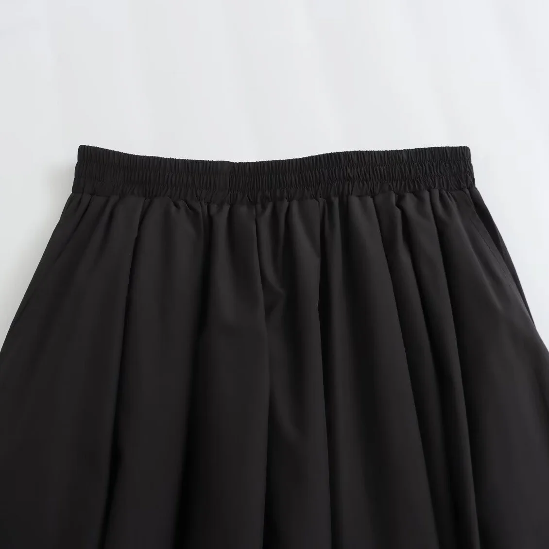 BSAY Women's Fashion Spring New Black Wide Pleated Swing Vintage Chic Female High Waist Elegant A-line Long Skirt Mujer