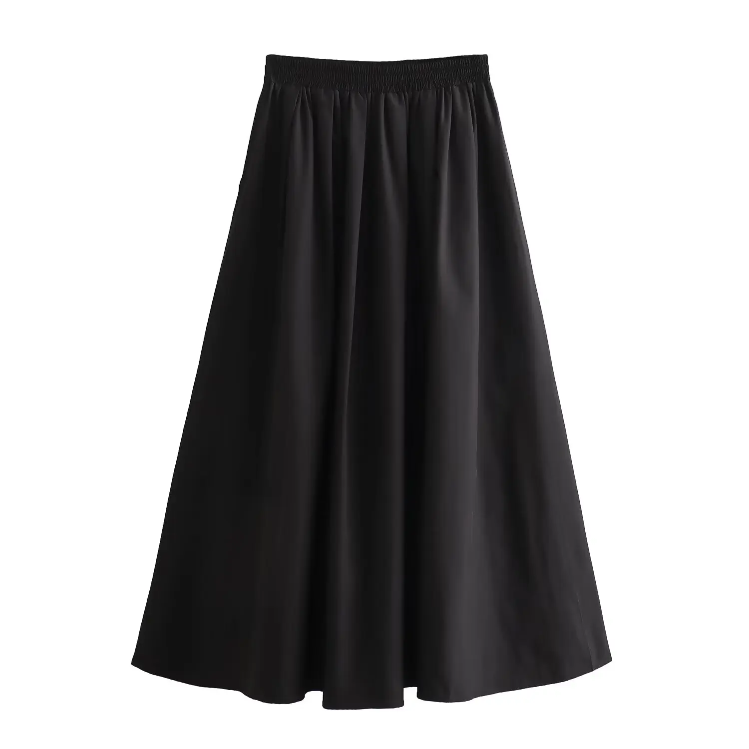 BSAY Women's Fashion Spring New Black Wide Pleated Swing Vintage Chic Female High Waist Elegant A-line Long Skirt Mujer