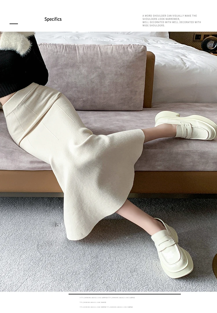 Women Sexy Stylish Long Trumpet/mermaid Skirts 2023 Autumn Thick Knitted Mid-calf Pink Wrap Skirt Elegant Korean Pleated Skirt