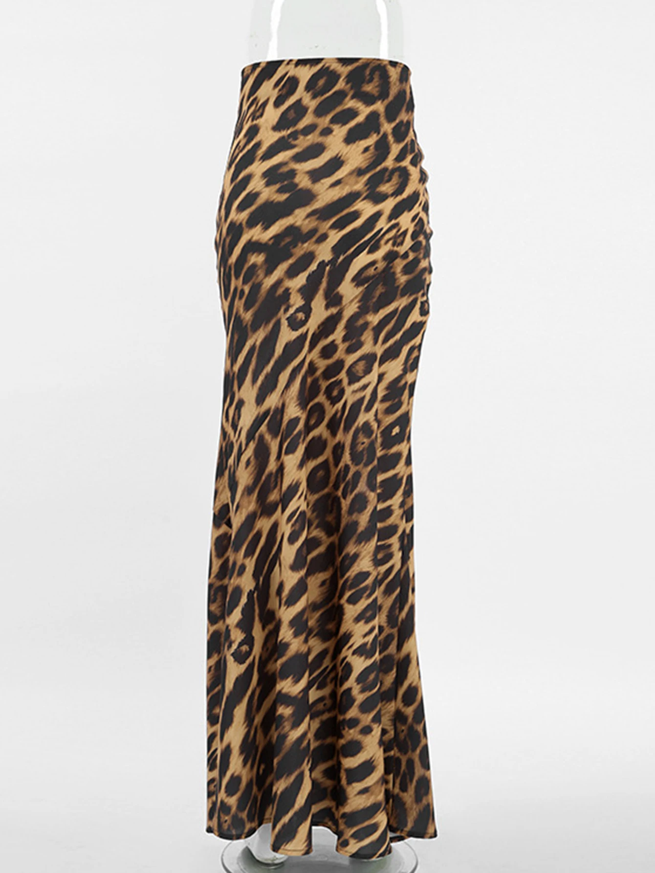 Sexy Leopard Print Long Skirt Women Summer Clothes Fashion Casual Maxi Skirts Woman Clothing High Waist Chiffon Fishtail Skirt