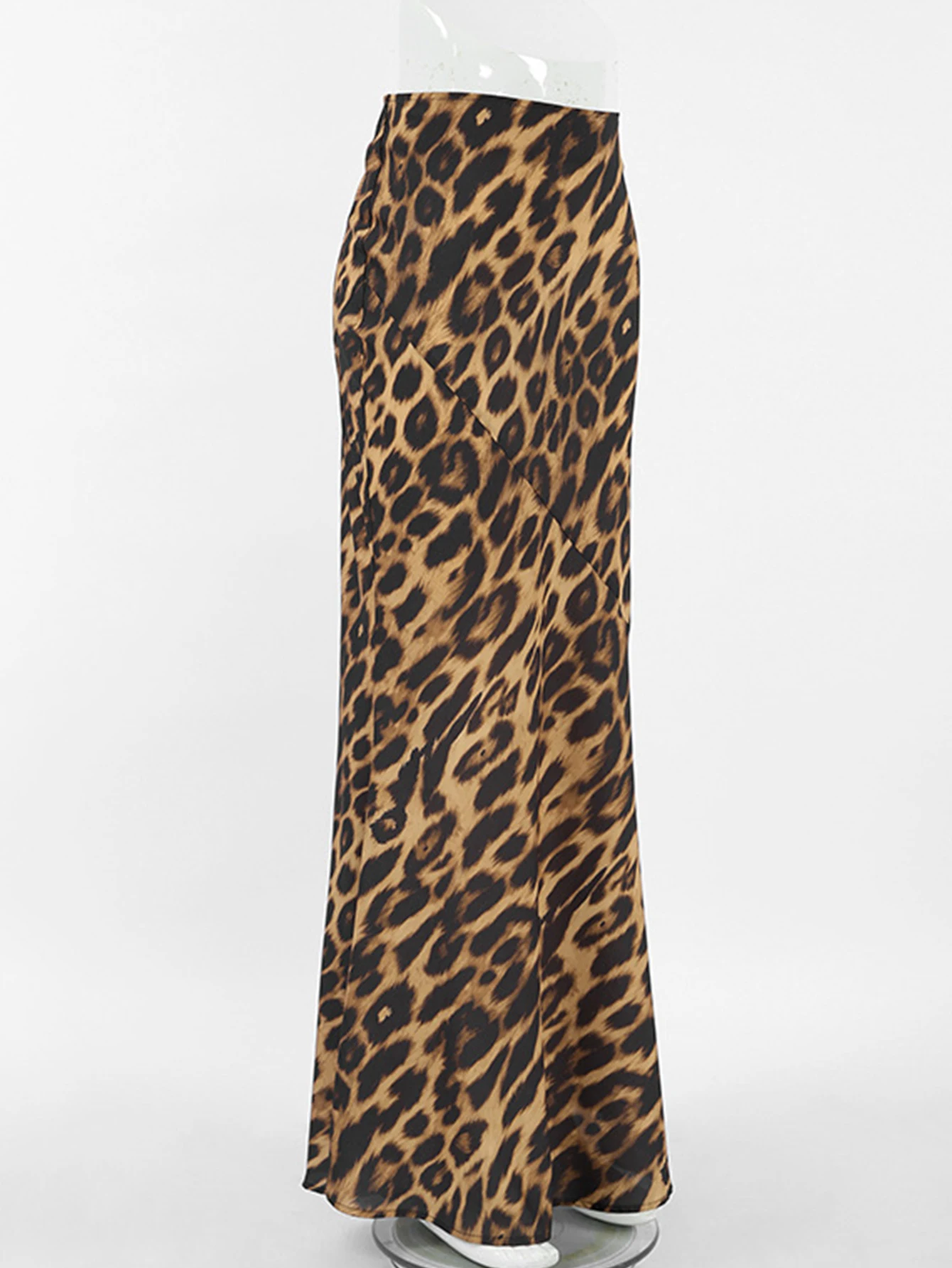 Sexy Leopard Print Long Skirt Women Summer Clothes Fashion Casual Maxi Skirts Woman Clothing High Waist Chiffon Fishtail Skirt