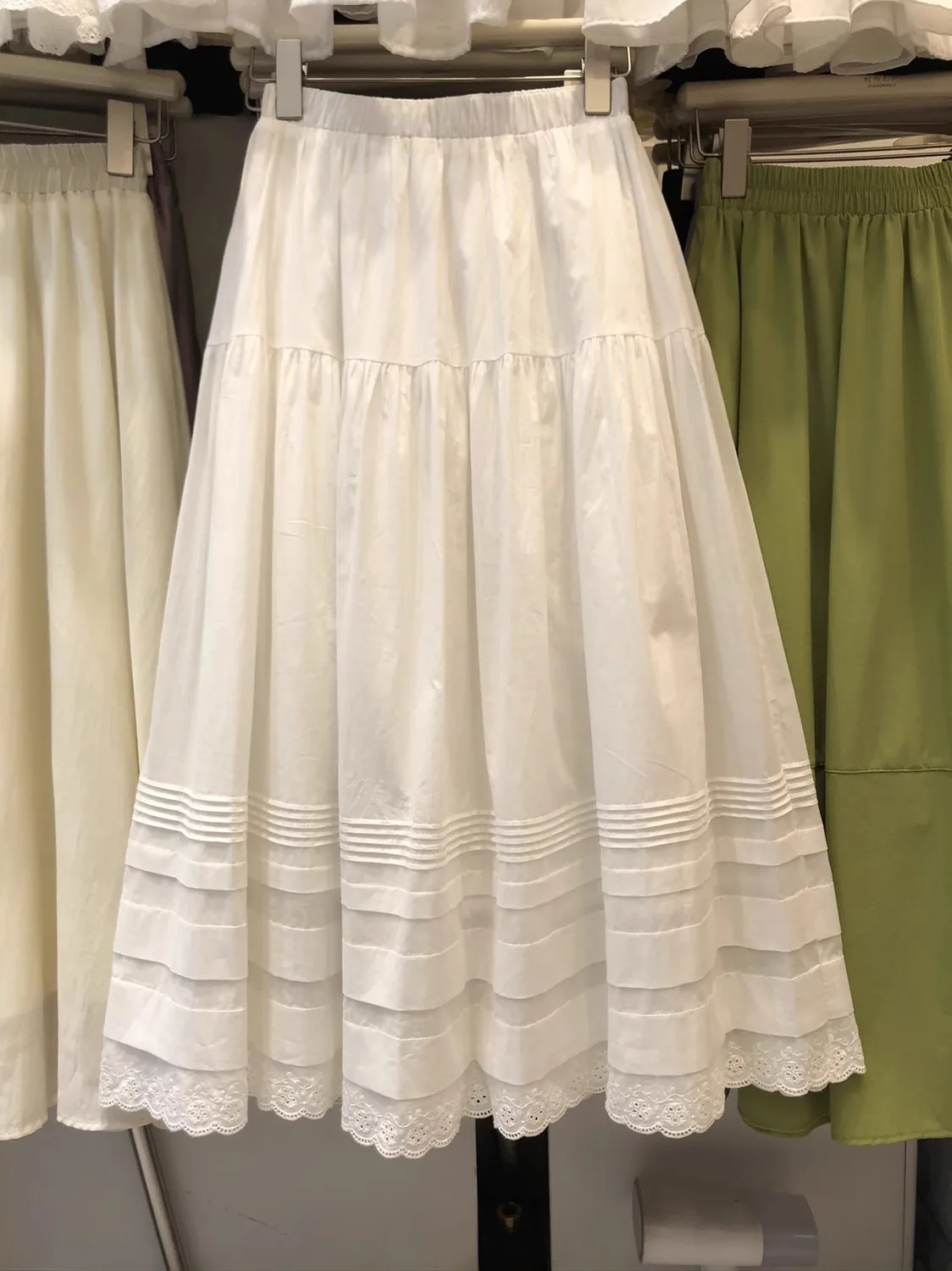 Boho Inspired white skirt women cotton midi skirt spring summer skirt streetwear cotton elegant long skirts for women