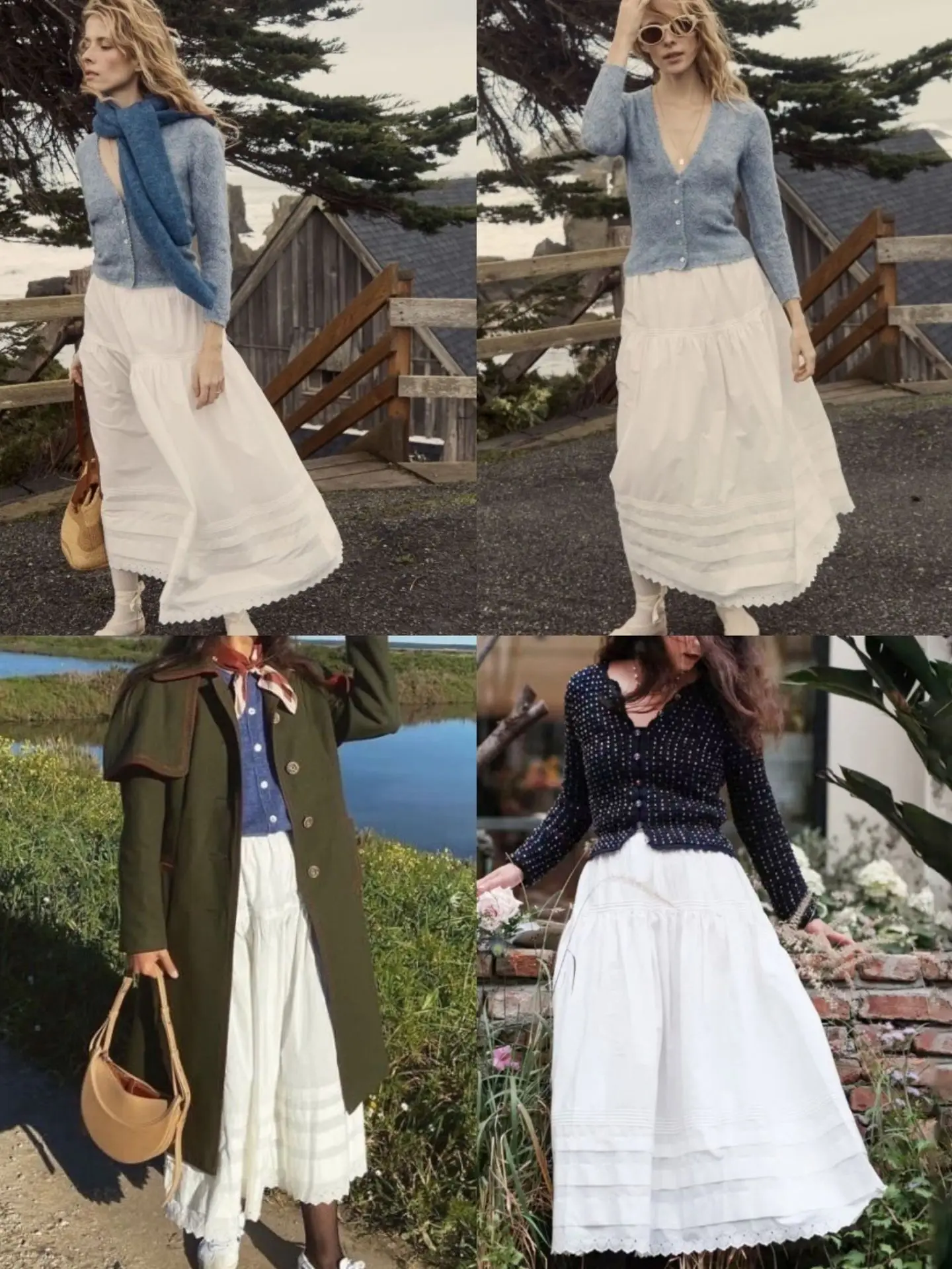 Boho Inspired white skirt women cotton midi skirt spring summer skirt streetwear cotton elegant long skirts for women