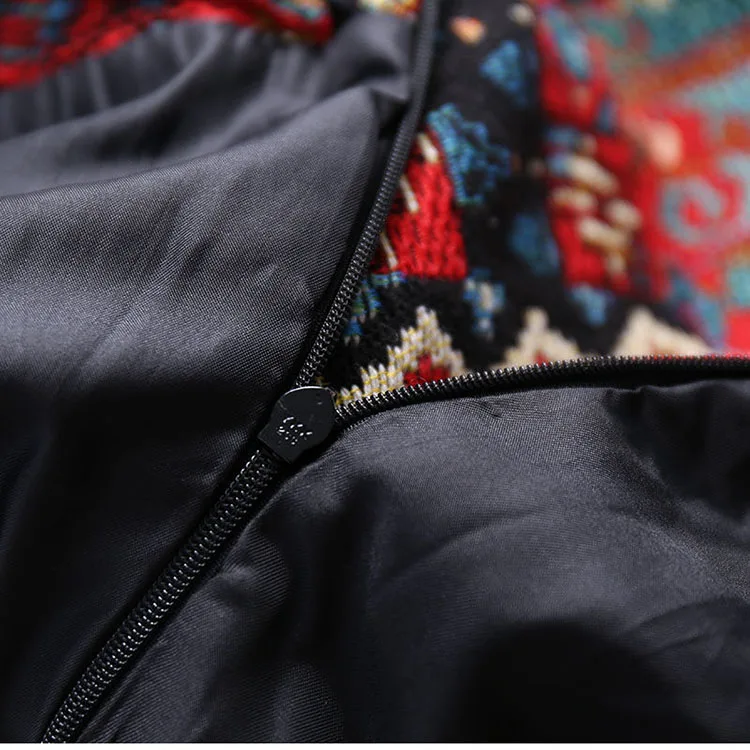 Early Spring Womens Boho Skirt Embroidery A-Line Mini Skirts Chic Geometric Pattern Woolen Vintage Ethnic Style Female Skirts