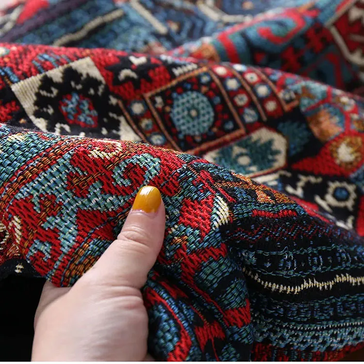 Early Spring Womens Boho Skirt Embroidery A-Line Mini Skirts Chic Geometric Pattern Woolen Vintage Ethnic Style Female Skirts