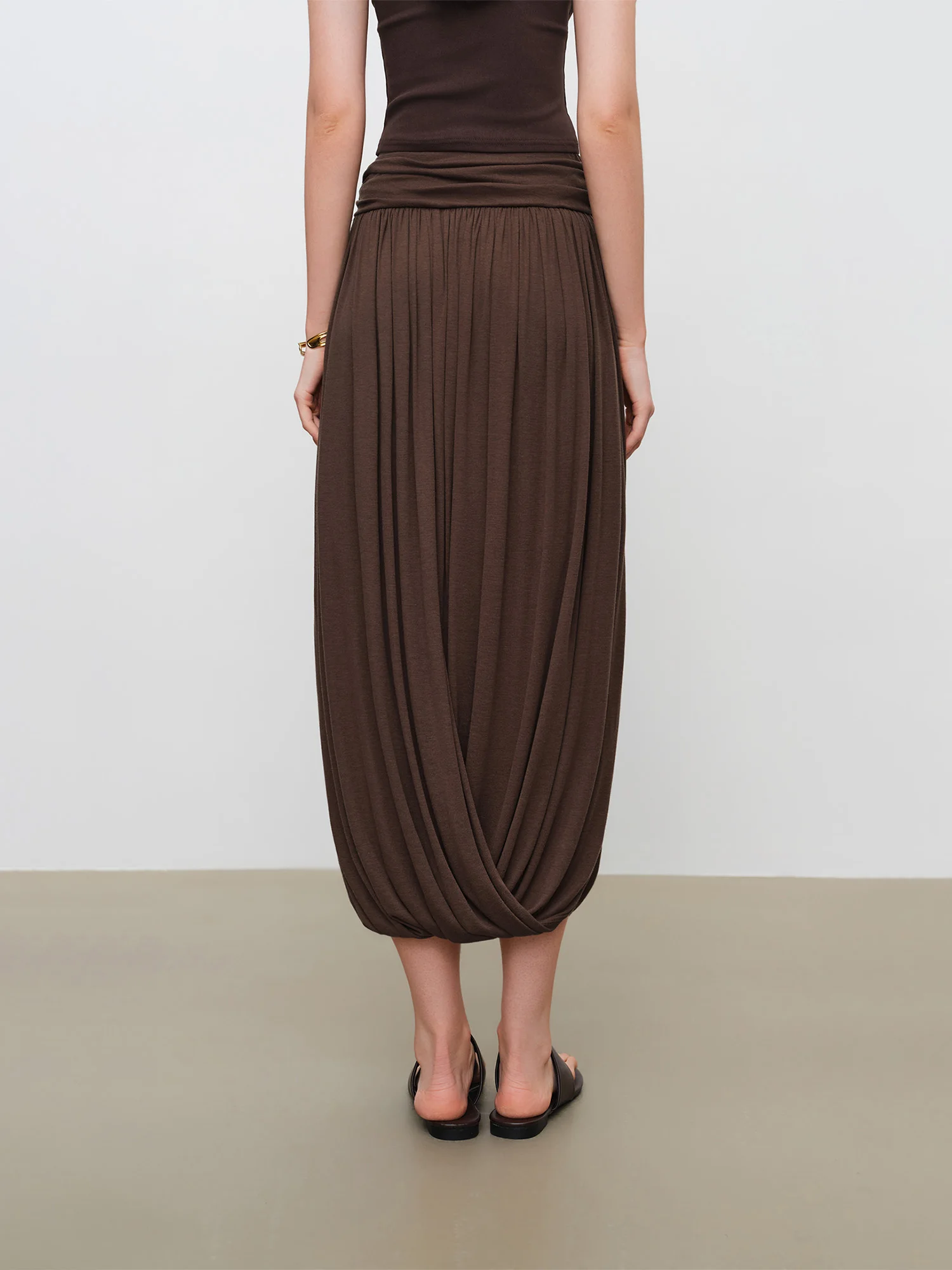 ZIQIAO 2026 Summer New Women‘s Bubble Hem Asymmetric Midi Skirt, Voluminous Knit Bubble Skirt for Coquette & Y2K Street Style