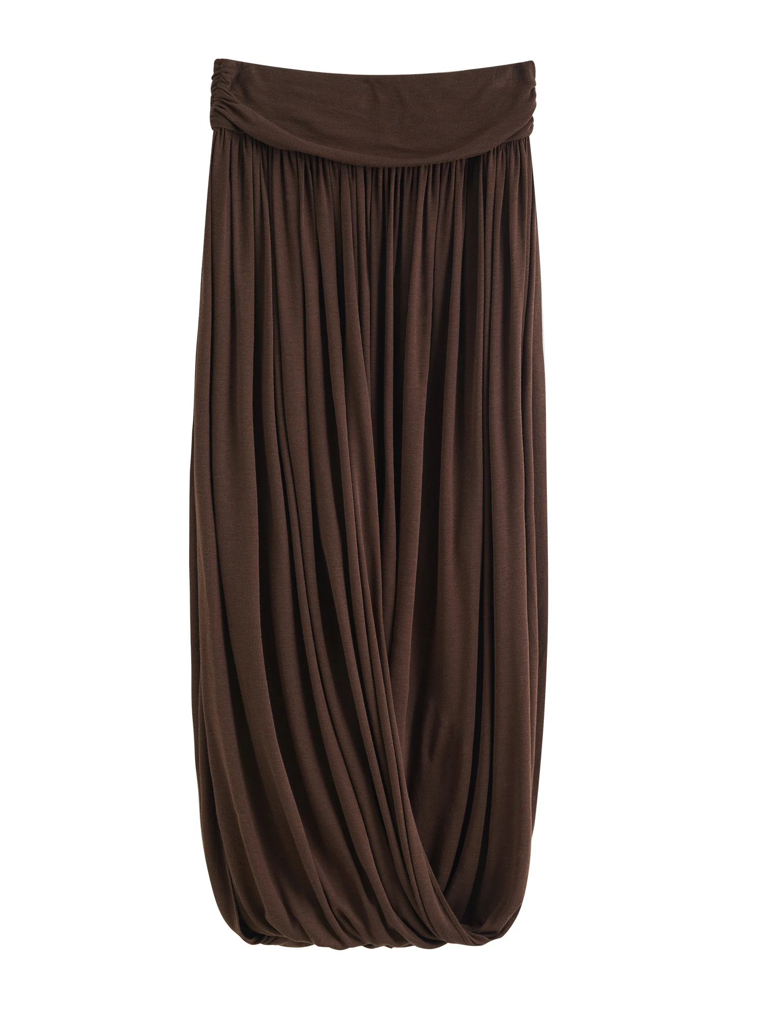 ZIQIAO 2026 Summer New Women‘s Bubble Hem Asymmetric Midi Skirt, Voluminous Knit Bubble Skirt for Coquette & Y2K Street Style