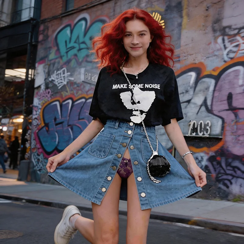 Woman Outdoor Exposure Skirts with Magnetic Button for Easy Take off Underwear Expose Dress Outdoor Sport Couple Costume Date