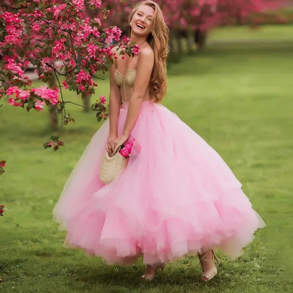 Extra Puffy Tulle Wedding Skirt Ball Gown 10 Layers Tulle Long Bridal Skirt High Waist Lush Mesh Women Skirts Tutu Shoot Props
