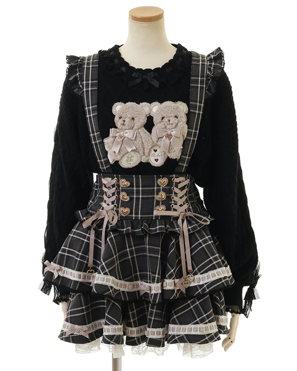 Japanese Style Strap Skirt High Waist Slim Fit High Waist Short Pleated Skirt Autumn Winter New Sweet Fairy Plaid Cake Skirts