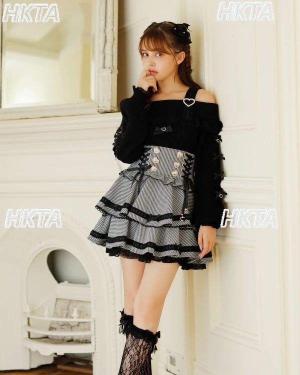 Japanese Style Strap Skirt High Waist Slim Fit High Waist Short Pleated Skirt Autumn Winter New Sweet Fairy Plaid Cake Skirts