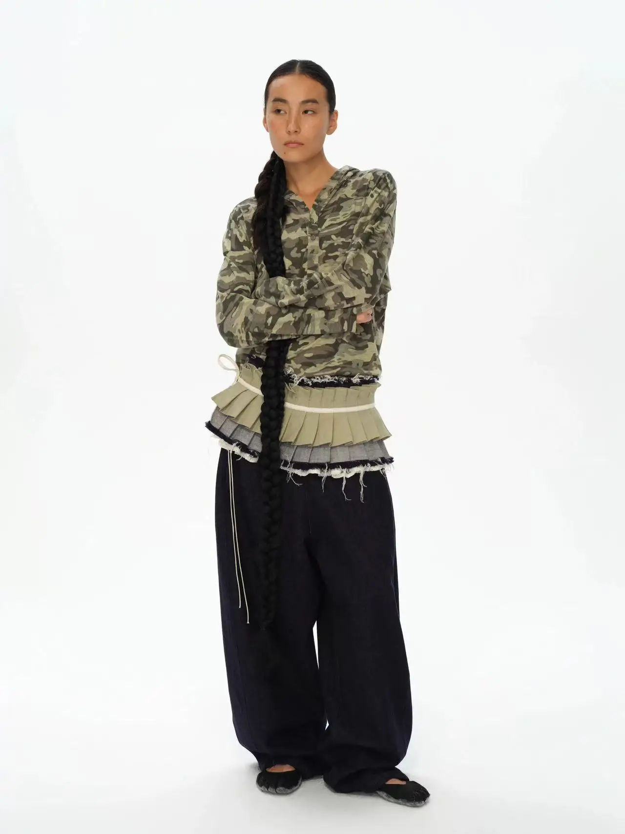Denim Patchwork Drawstring Waistband Skirt Girls Streetwear Y2K Skirt for Women 2025 Autumn New Fashion Versatile Short Skirts