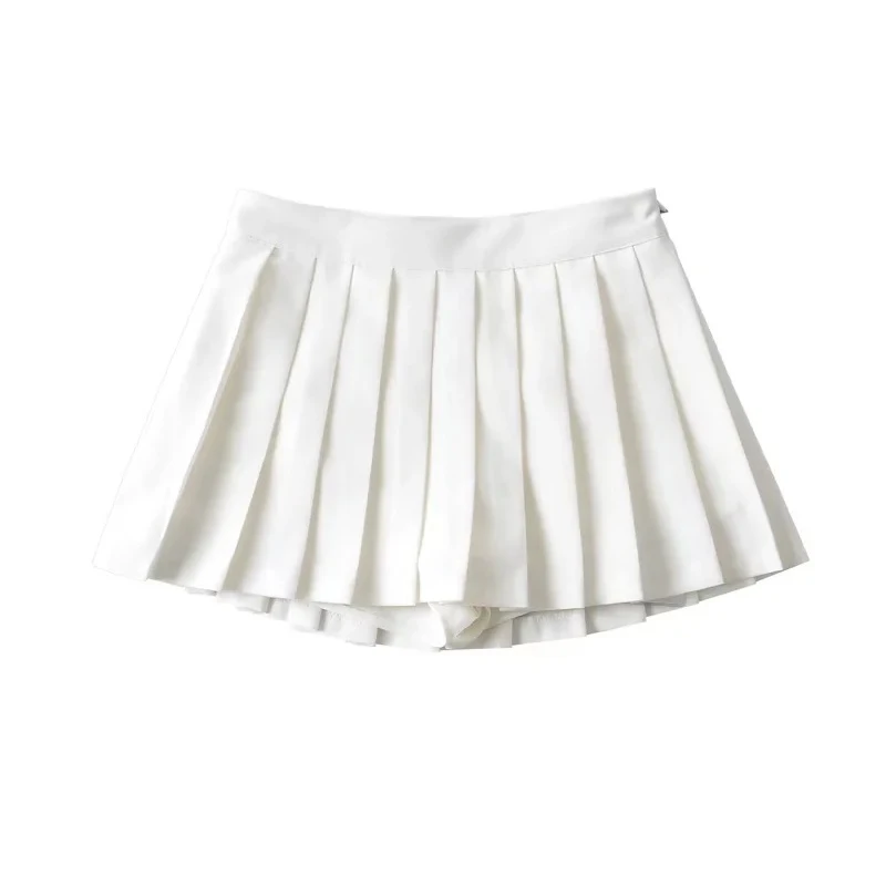 Summer High Waist Skirts Womens Sexy Mini Skirts Vintage Pleated Skirt Korean Tennis Skirts Short White Black