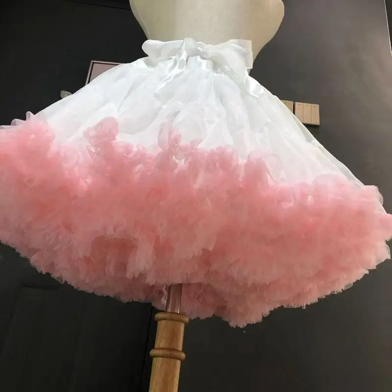 Vintage Style Lolita Petticoat with Floral Details Layered Crinoline Bustle Skirt for Wedding Dresses, Cosplay Tutu Undergarment