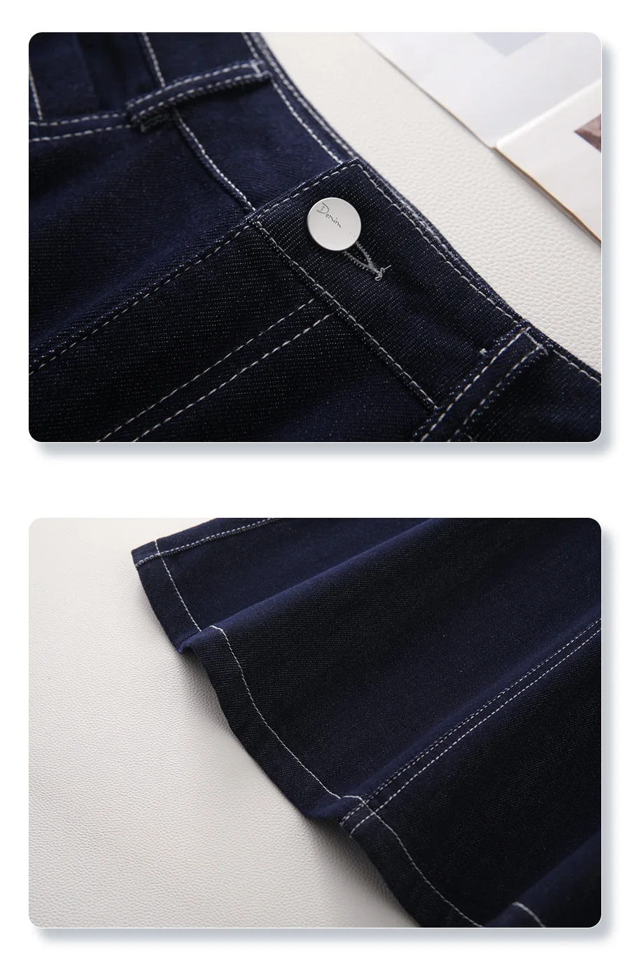 Dark Blue Denim Mid-Calf Skirts For Women 2025 New Spring and Summer Casual Loose Streetwear Office Lady Chic Long Skirts