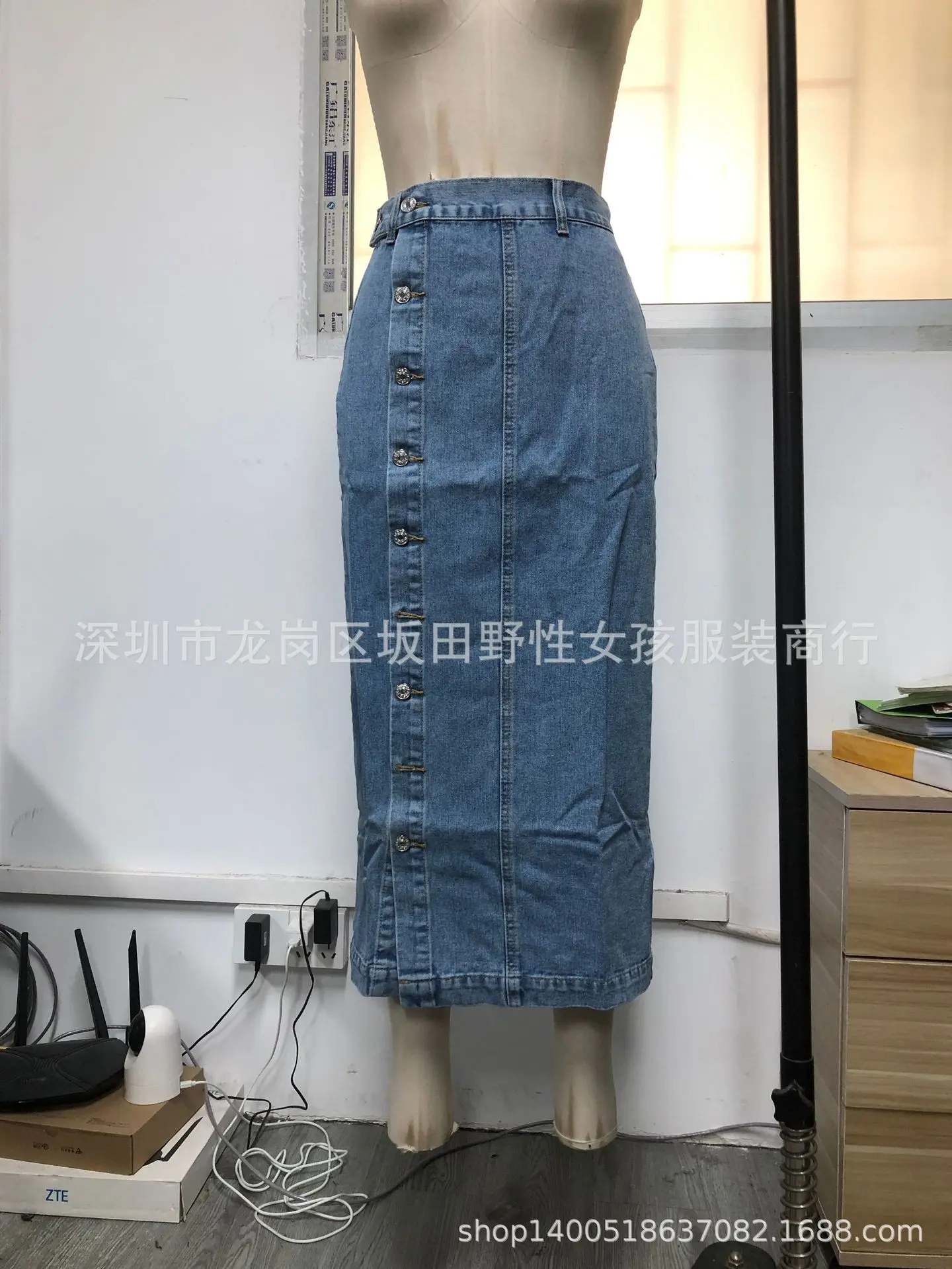 Casual High Quality Maxi Denim Skirts For Women Summer 2024 Fashion Black Jeans Dress Long Y2k Skirt Denim
