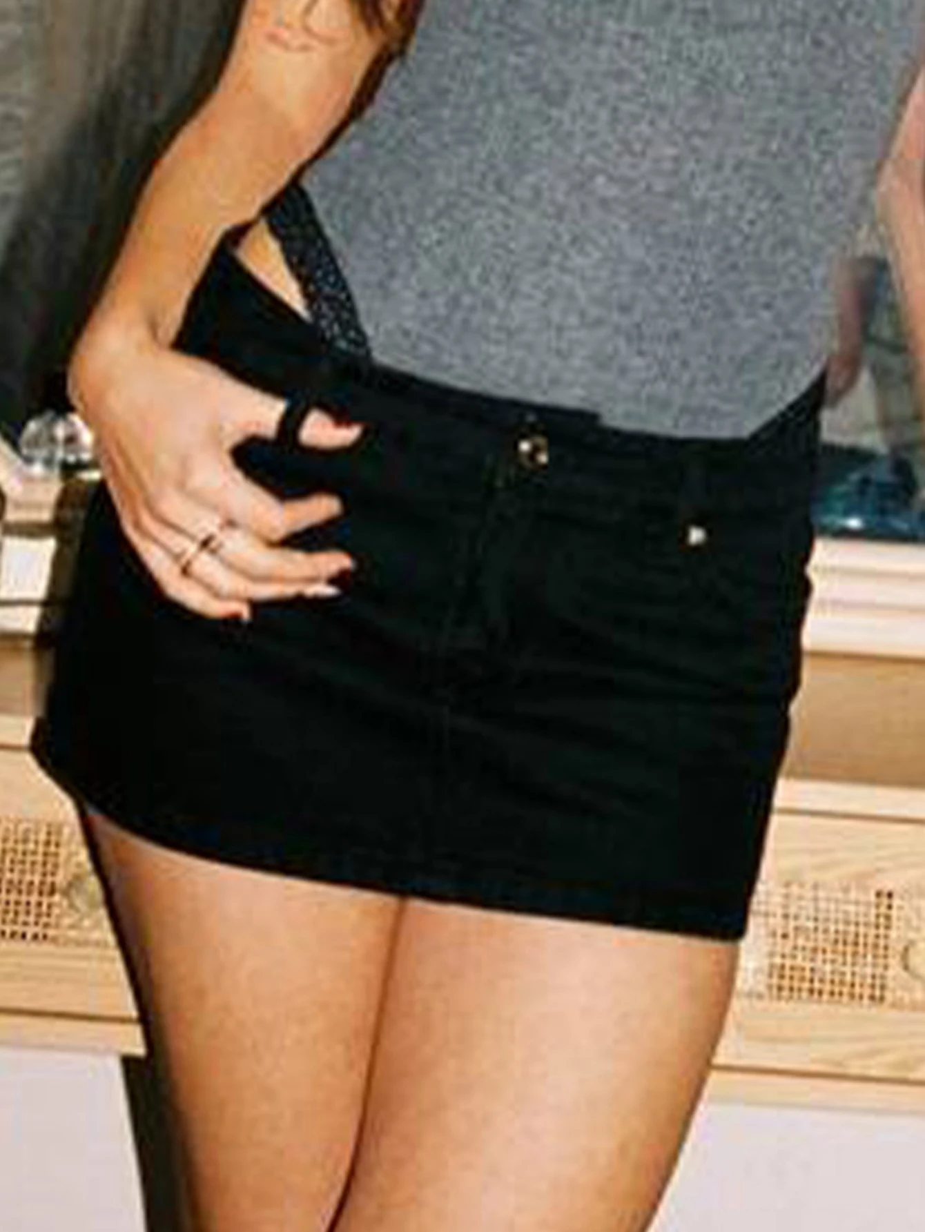Sexy black jean mini skirt women summer denim skirts for woman fashion casual streetwear clothing low waist short micro skirt