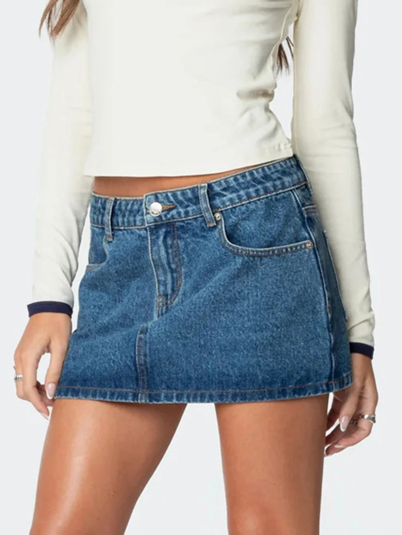 Sexy black jean mini skirt women summer denim skirts for woman fashion casual streetwear clothing low waist short micro skirt