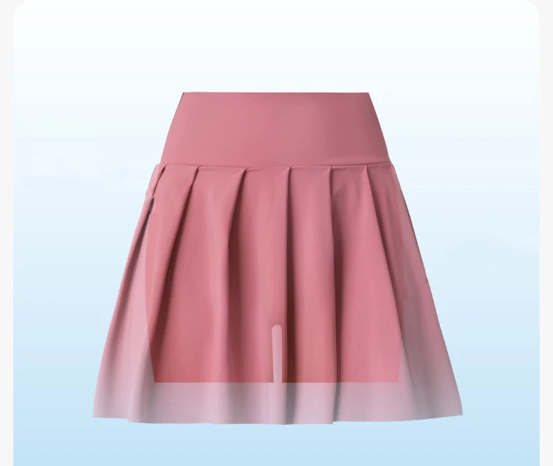 BIVIGAOS Summer Fashion Fake Two Pieces Pleated Skirts Shorts With Pocket Women Sharkskin Sport Fitness Tennis Mini Short Skirt