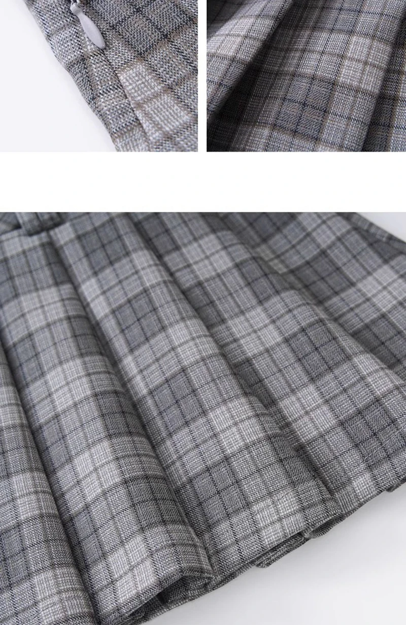 Vintage Plaid Women Pleated Skirts Y2K High Waist Preppy with Belt Mini Skirts Spring Korean All Match Ladies A Line Skirts New