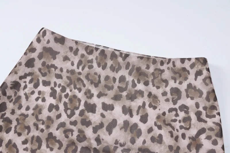 Sexy Elegant Leopard Printed Midi Skirt Women Fashion Dress Lady Clothes Summer Office Party Club Streetwear Wholesale