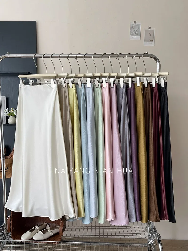 Beiyingni 2025 New Style Woman's Satin Mermaid Skirt Spring Summer Luxury Elegant Office Ladies Skirts Fashion Ball Gown Skirt