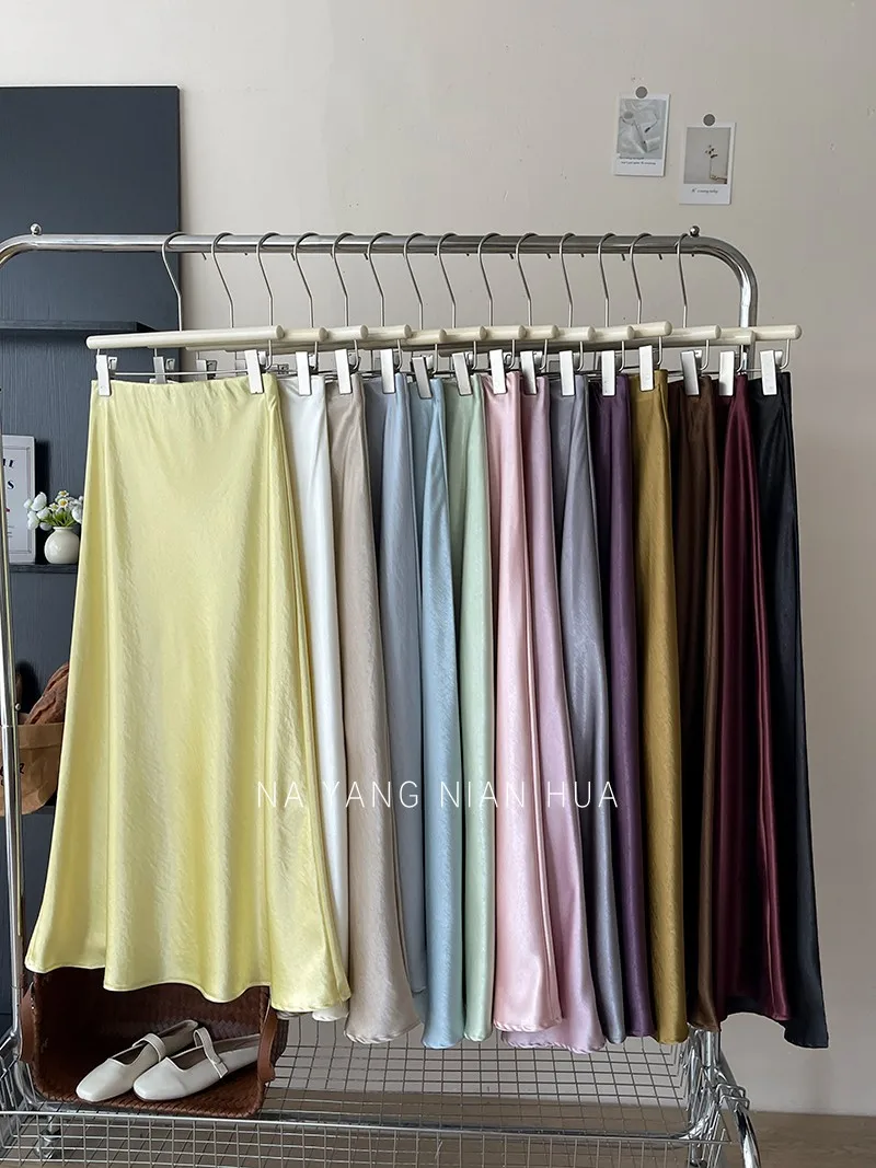 Beiyingni 2025 New Style Woman's Satin Mermaid Skirt Spring Summer Luxury Elegant Office Ladies Skirts Fashion Ball Gown Skirt