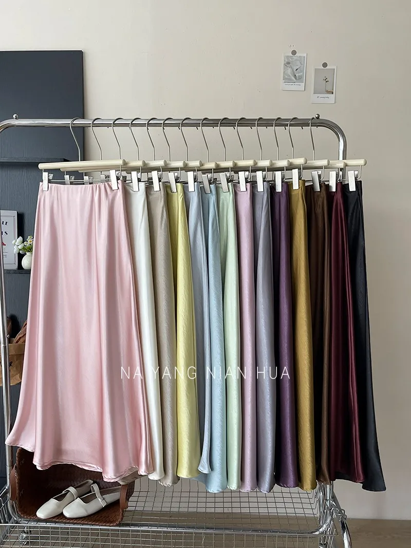 Beiyingni 2025 New Style Woman's Satin Mermaid Skirt Spring Summer Luxury Elegant Office Ladies Skirts Fashion Ball Gown Skirt