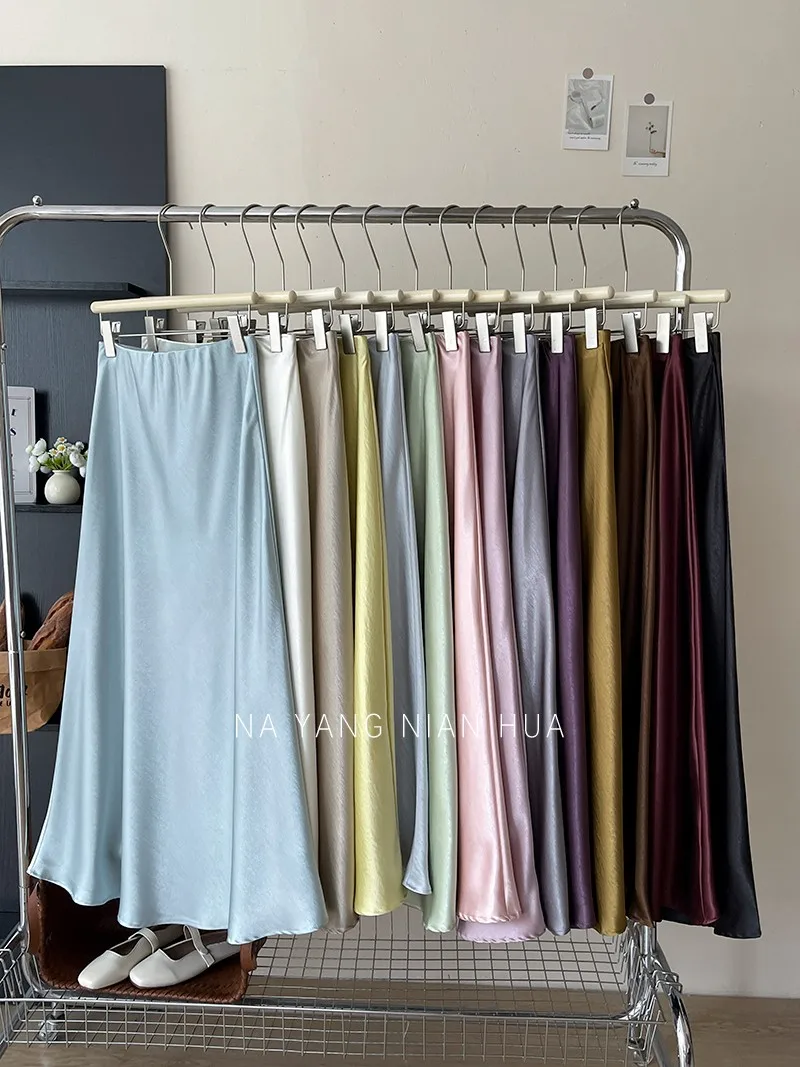 Beiyingni 2025 New Style Woman's Satin Mermaid Skirt Spring Summer Luxury Elegant Office Ladies Skirts Fashion Ball Gown Skirt