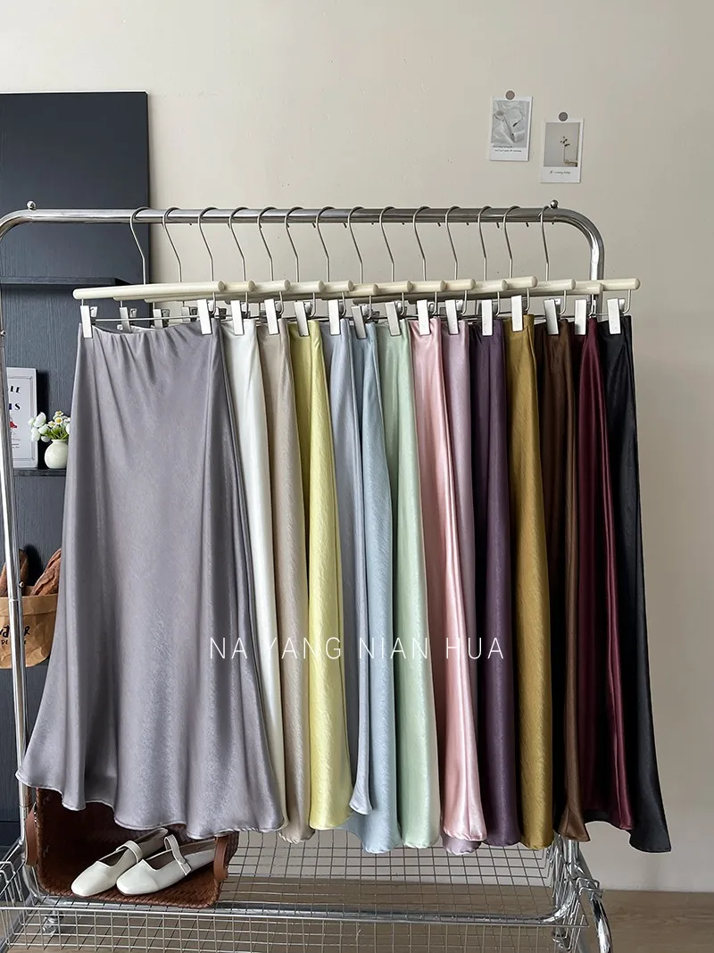 Beiyingni 2025 New Style Woman's Satin Mermaid Skirt Spring Summer Luxury Elegant Office Ladies Skirts Fashion Ball Gown Skirt