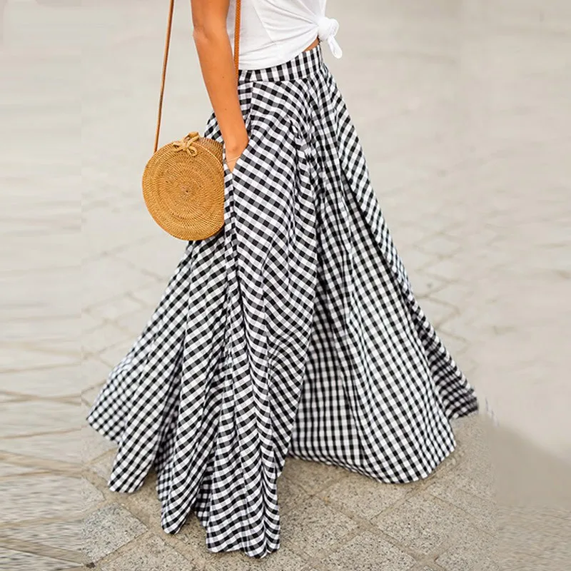 Fashion Elegant Skirt For Women Casual High Waist Loose Long Skirts Female Holiday Party Office Skirt Womens Clothing Summer New