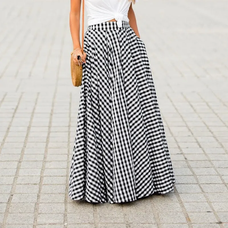 Fashion Elegant Skirt For Women Casual High Waist Loose Long Skirts Female Holiday Party Office Skirt Womens Clothing Summer New