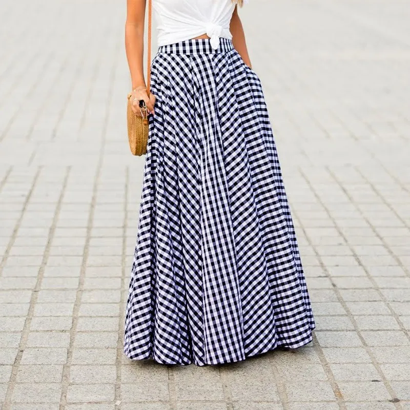 Fashion Elegant Skirt For Women Casual High Waist Loose Long Skirts Female Holiday Party Office Skirt Womens Clothing Summer New