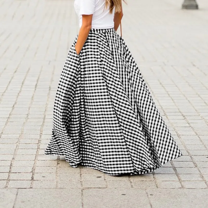 Fashion Elegant Skirt For Women Casual High Waist Loose Long Skirts Female Holiday Party Office Skirt Womens Clothing Summer New