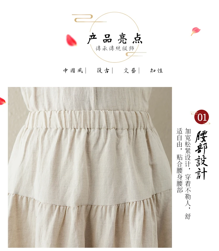 Japanese Mori Girl Embroidery Lace Cotton Linen Skirts Women Summer Vintage High Waist Casual A-Line Boho Skirts Faldas Mujer