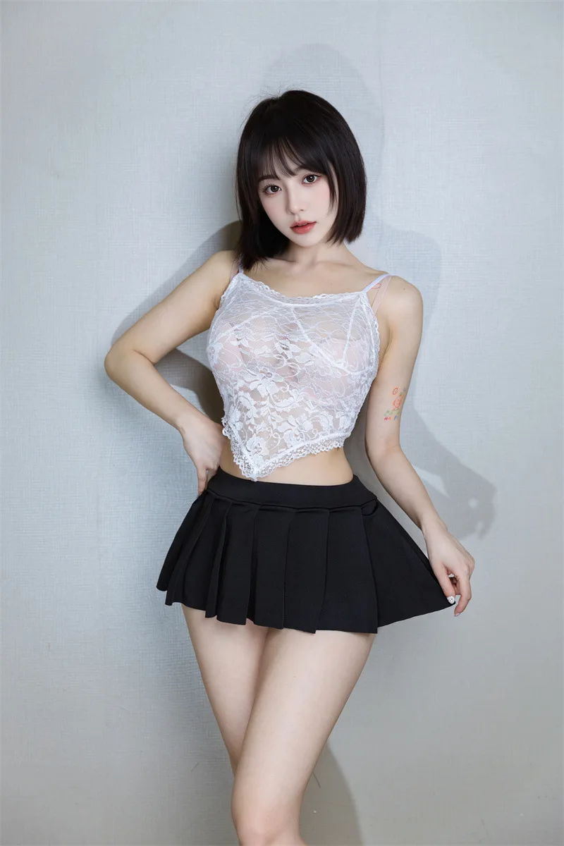 Sexy Women's Ultra-short Pleated Skirt Outdoor Mini Micro A-Line Skirts Nightclub Woman Dance Wear Allure Short Skirts