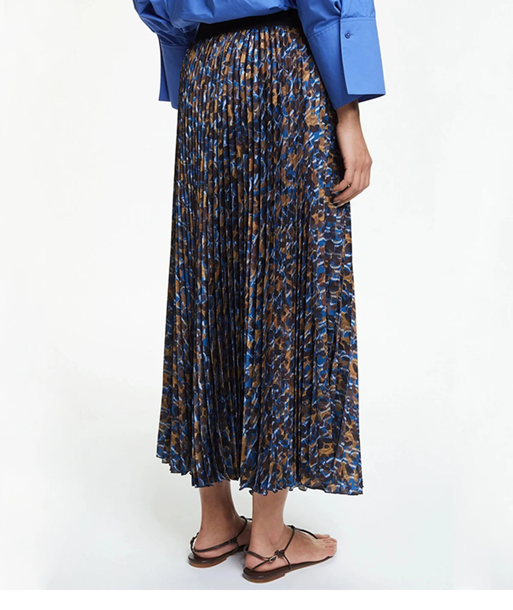 CHCH Elegant Leopard Floral Printing Long Skirt Women Sexy High Waist Midi Skirts Office Lady Bodycon A Line Skirts