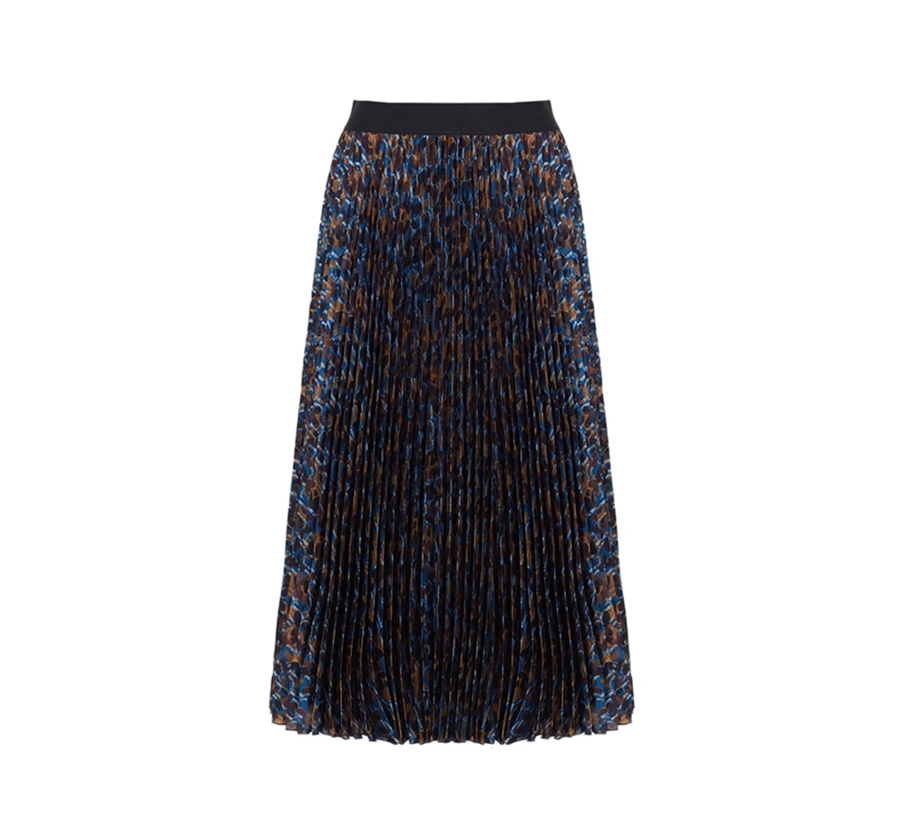 CHCH Elegant Leopard Floral Printing Long Skirt Women Sexy High Waist Midi Skirts Office Lady Bodycon A Line Skirts
