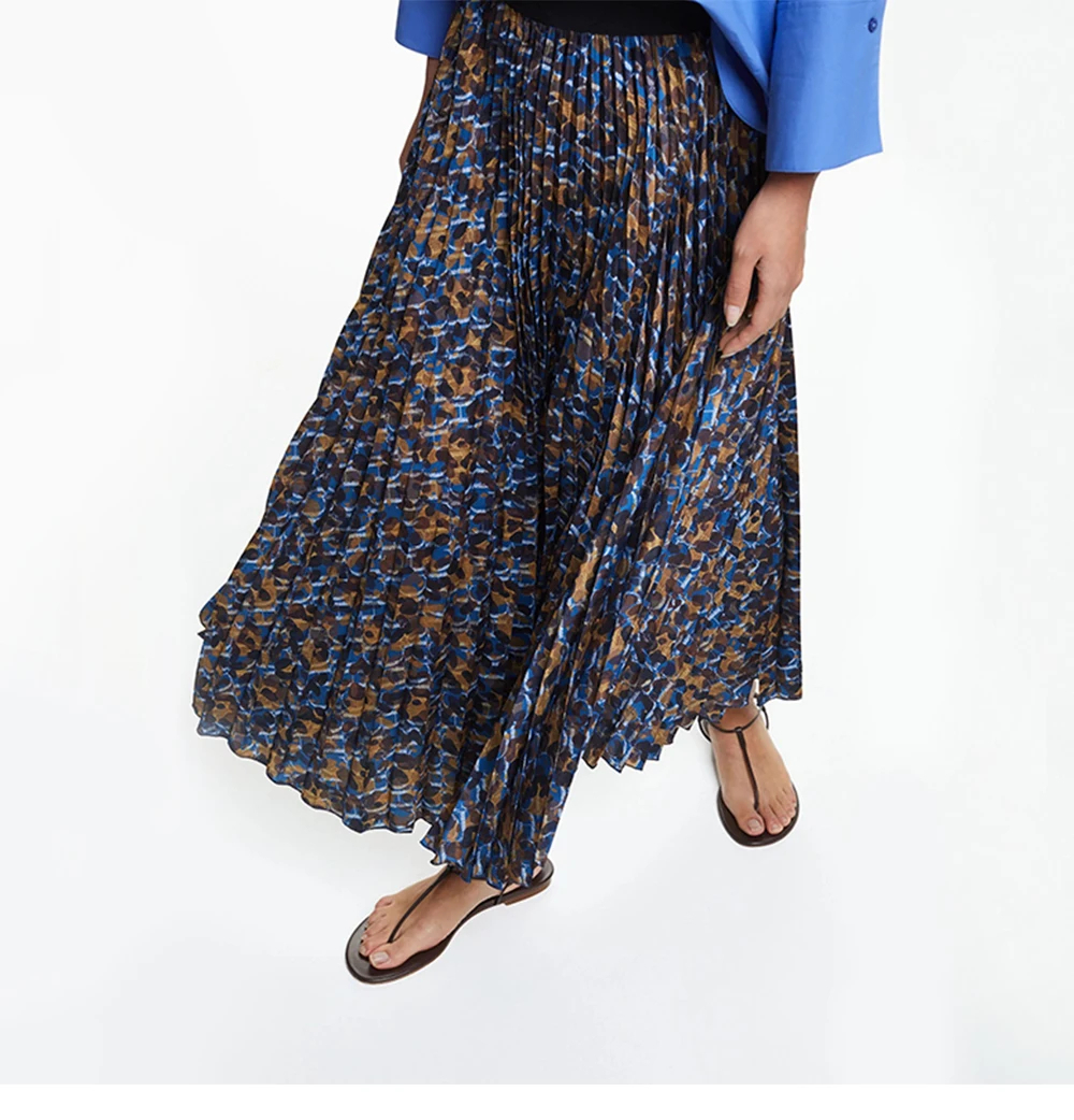 CHCH Elegant Leopard Floral Printing Long Skirt Women Sexy High Waist Midi Skirts Office Lady Bodycon A Line Skirts