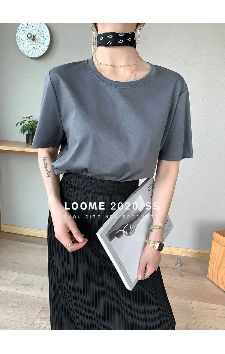 Miyake Pleated Classic Elastic Waistband Straight Casual Skirts (90CM)