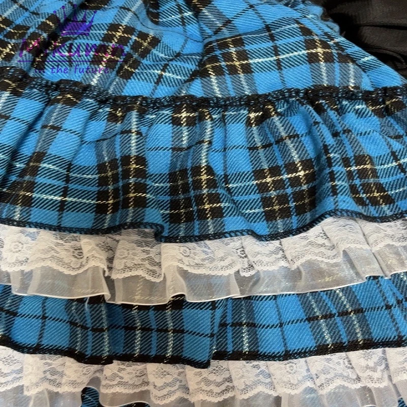 Mikumn 8 Color Punk Girls Plaid Skirts Harajuku Y2k Kawaii Women Skirts Japanese Gothic Lolita High Waist Pleated Cake Skirts