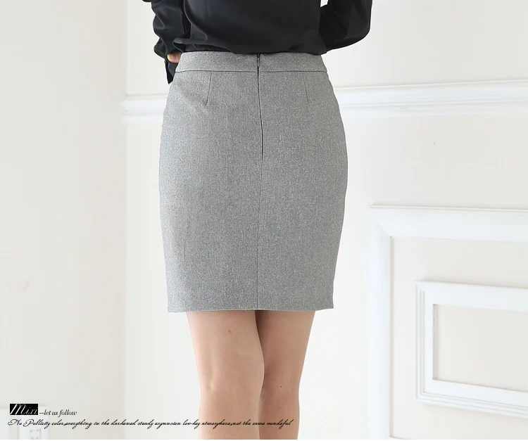 Naviu Fashion Professional Formal Work Hips Skirt Office Ladies Gray Black Step Bottoms One Step Mini Dress