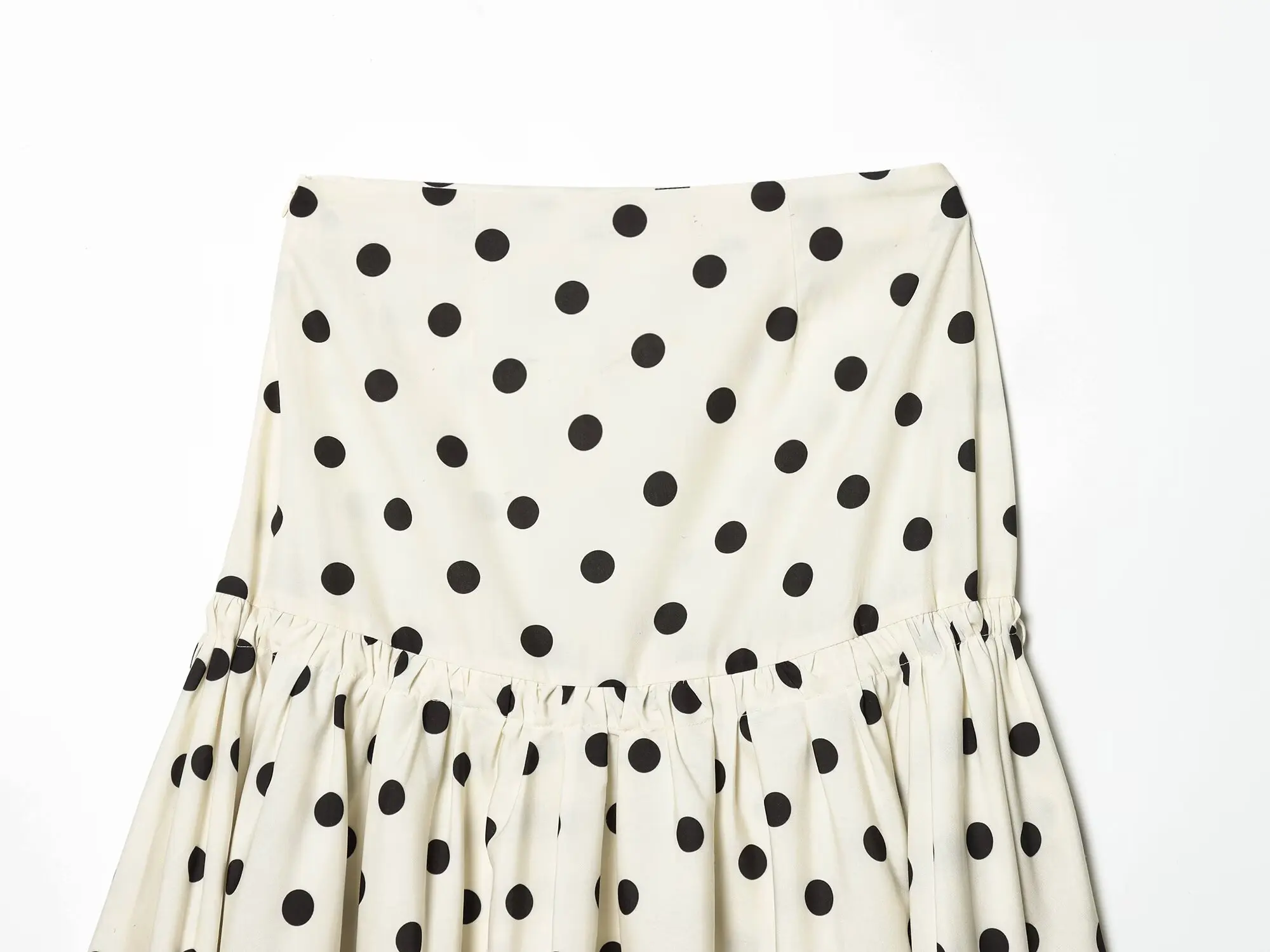 HH Elegant Summer Women Polka Dot Midi Skirt 2026 High Waist Irregular Hem Flowy Ruffle Skirt Beach Vacation Office Party Casual