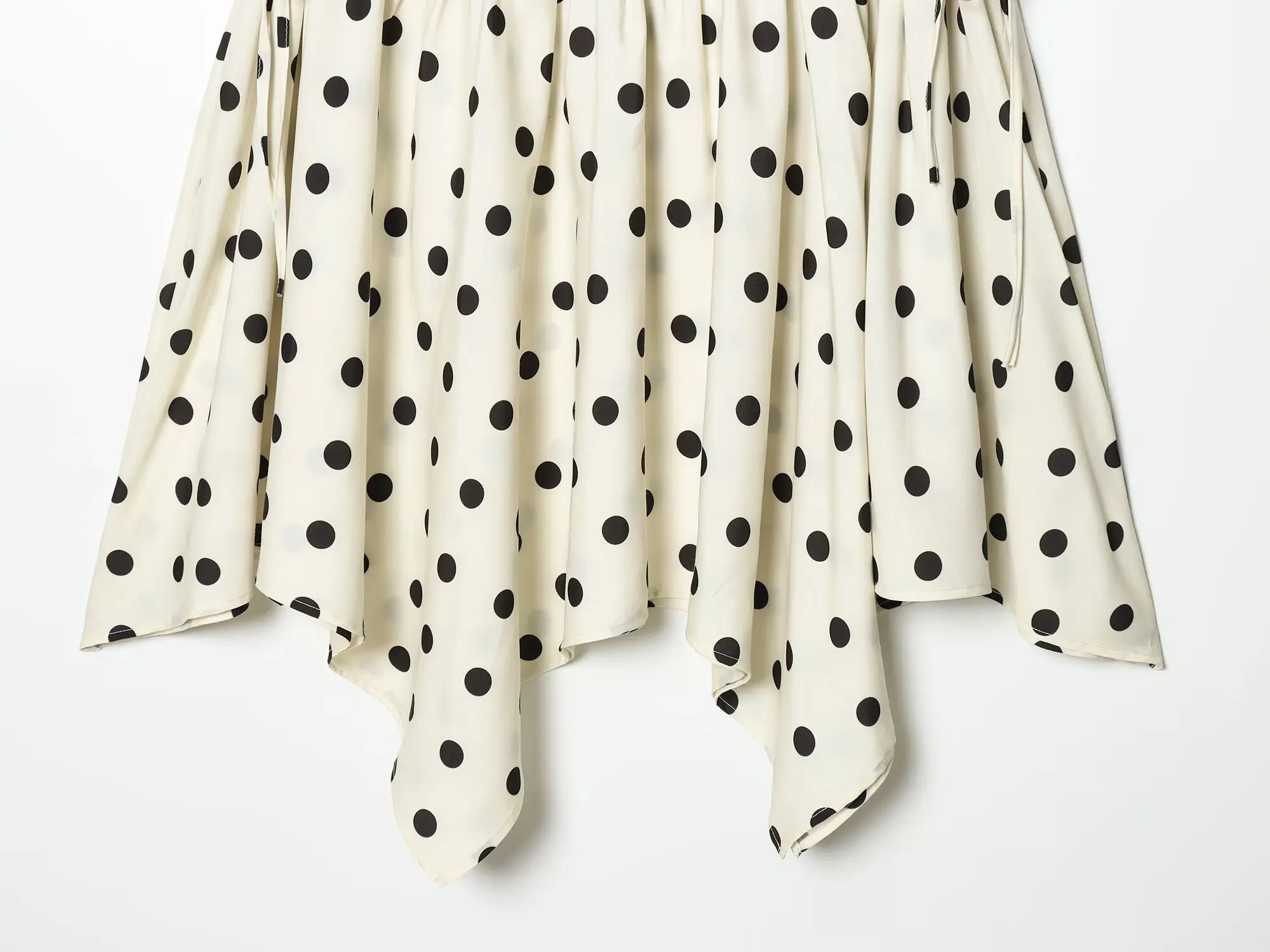HH Elegant Summer Women Polka Dot Midi Skirt 2026 High Waist Irregular Hem Flowy Ruffle Skirt Beach Vacation Office Party Casual