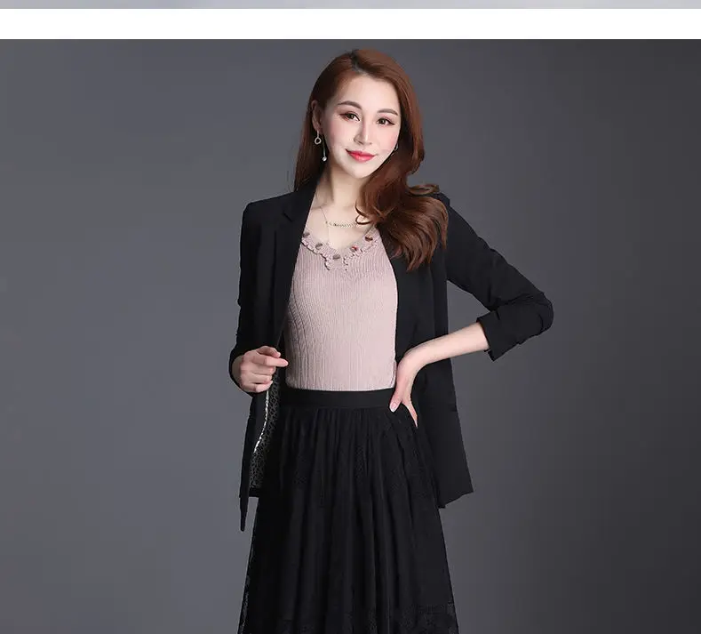 Lace Skirt Women's New A-word Long Skirt Big Swing Gauze Hollow Pleated Skirt