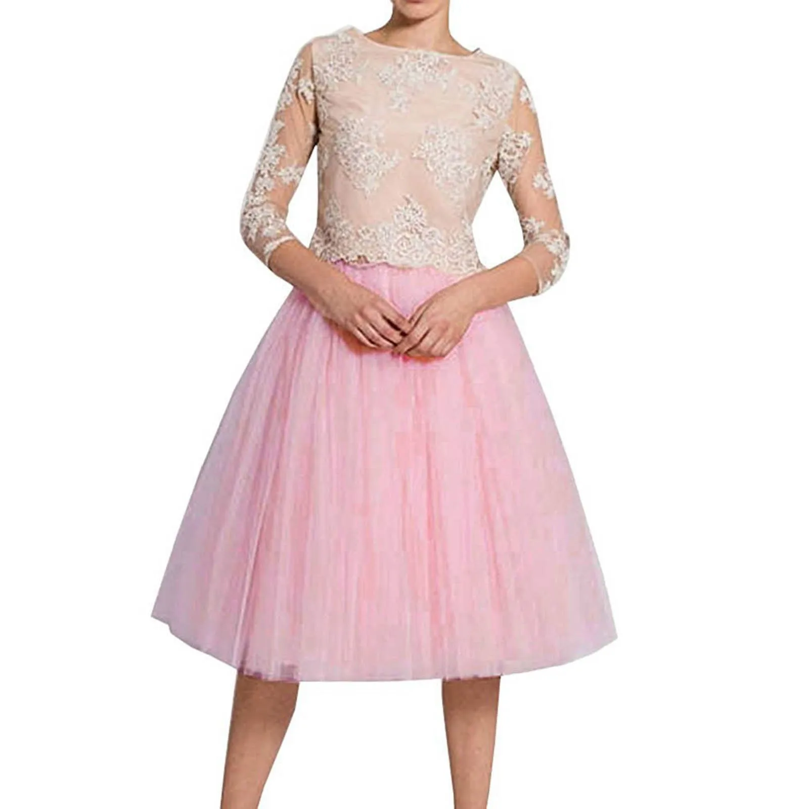 Women Vintage Tulle Tutu Skirts Korean Fashion A-Line Skirt Elastic Waist Faldas Ballet Dancewear Party Costume Ball Gown
