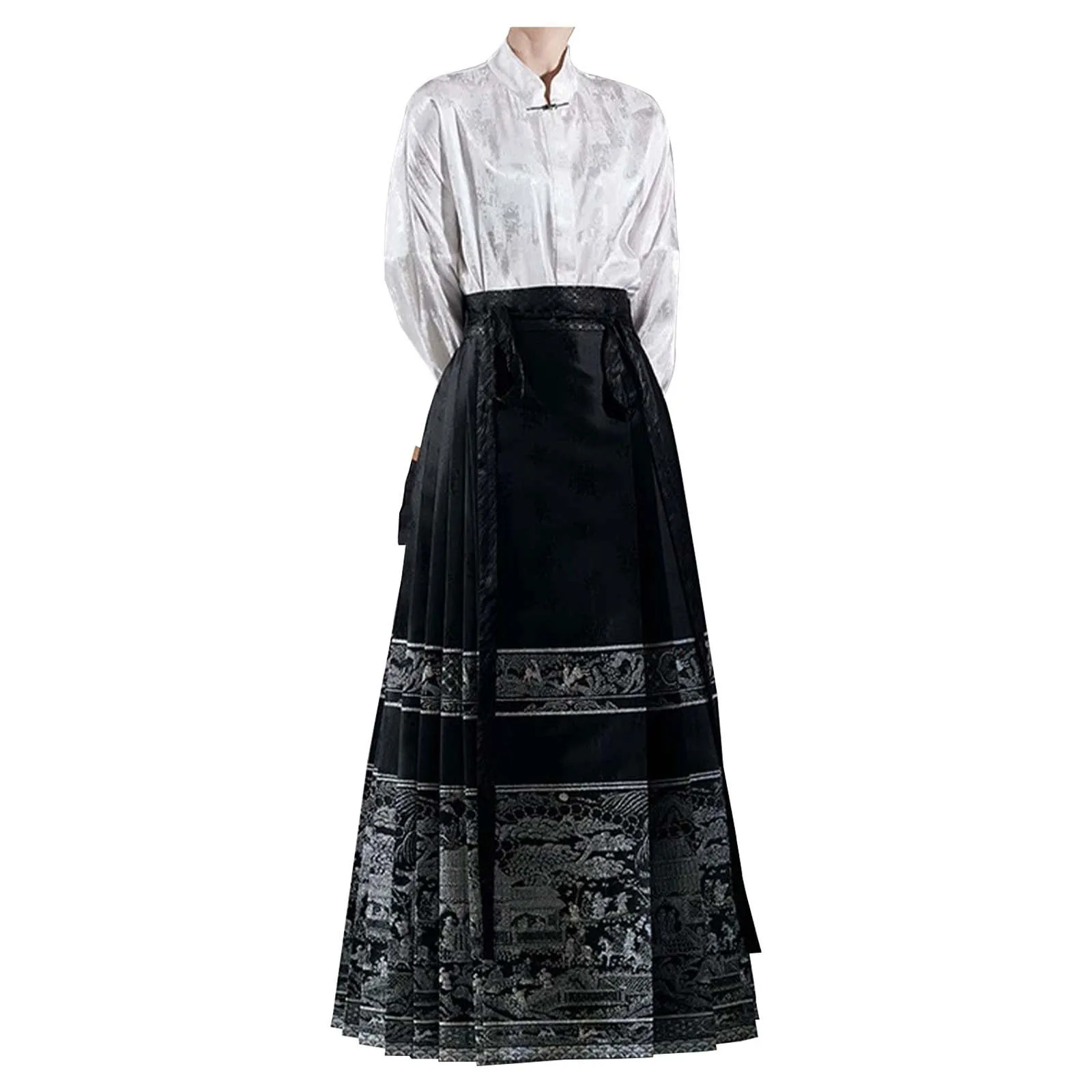 Long Skirts Vintage Y2K Skirt Horse Face Skirt Fashion Clothes Casual Ethnic Style Streetwear Elegant Chinese Hanfu Costume