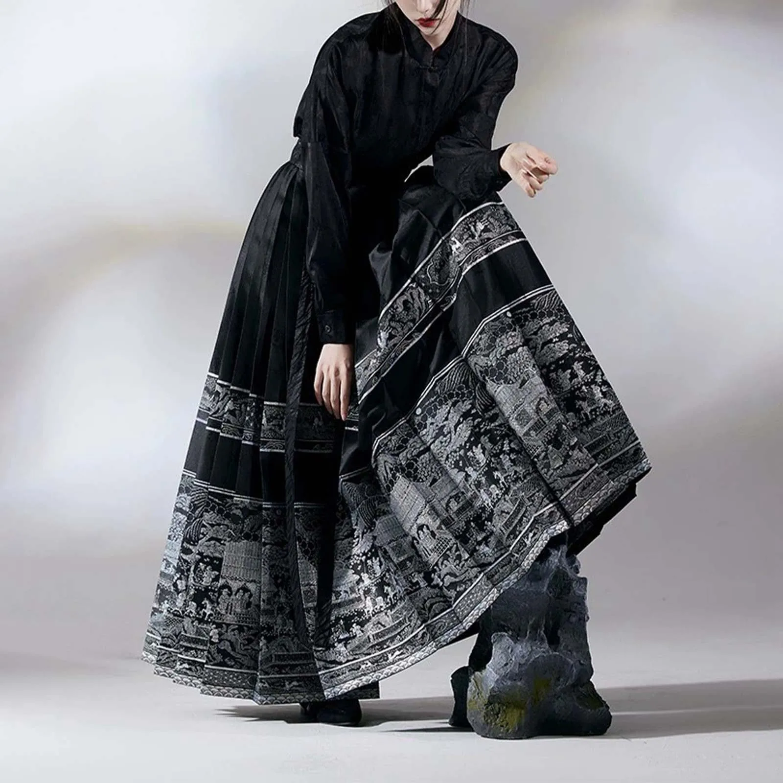 Long Skirts Vintage Y2K Skirt Horse Face Skirt Fashion Clothes Casual Ethnic Style Streetwear Elegant Chinese Hanfu Costume