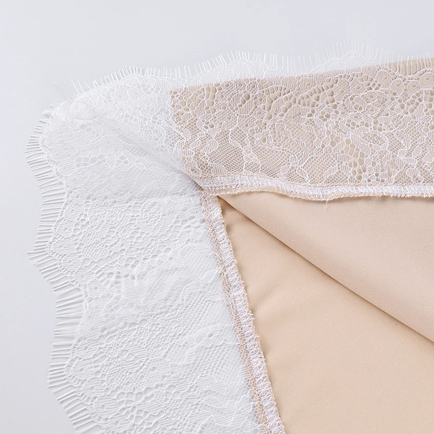 Linad Elegant Satin Lace Mid-Calf Skirts Woman Apricot Street Chic Straight Long Skirt Summer Casual Drawstring Skirts 2025 Fall